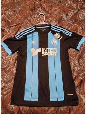 BNWT Rare Olympique Marseille 2015/2016 Alessandrini Away Soccer Jersey Size S